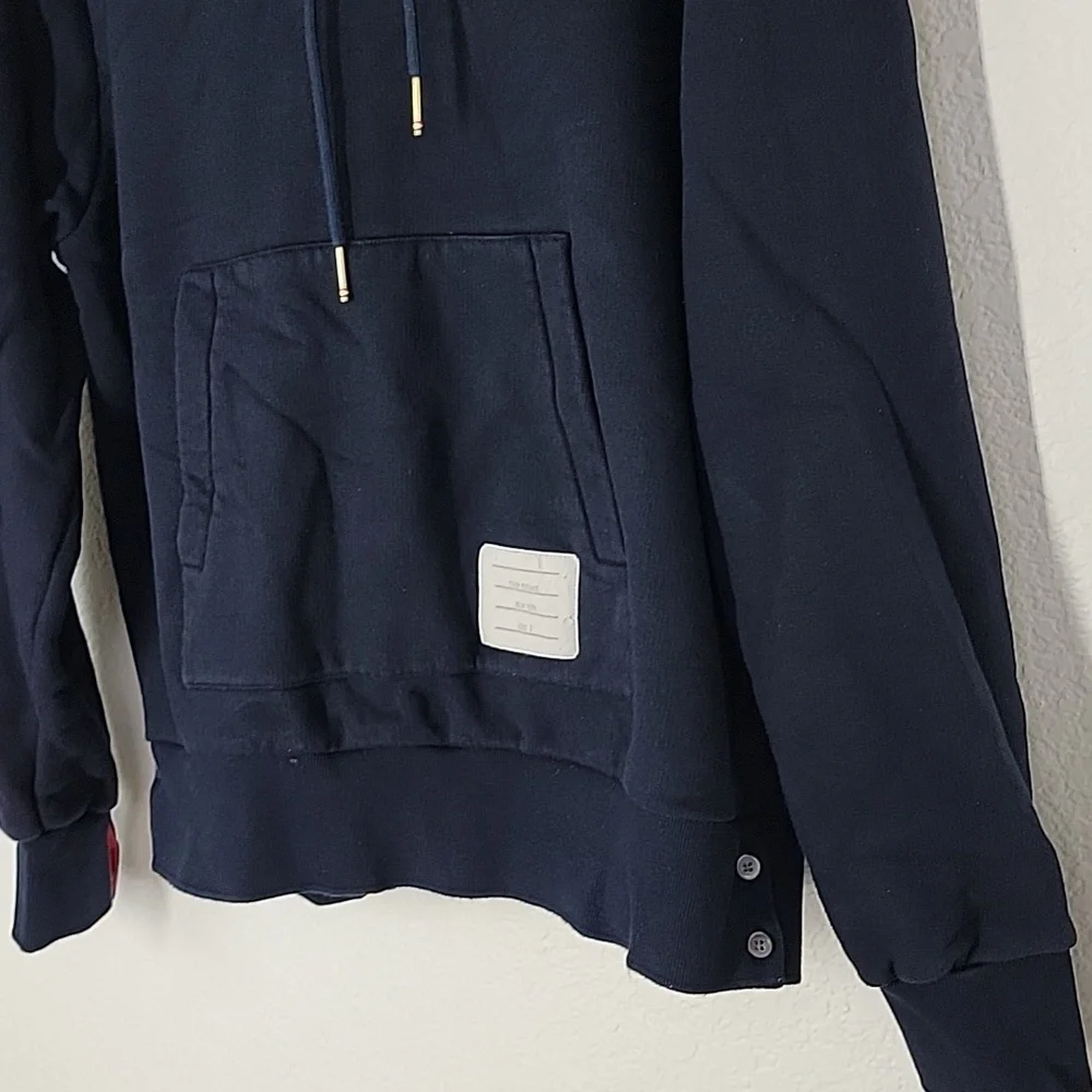 Thom Browne men's stripe hoodie cettire navy blue size 3 - Picture 7 of 15